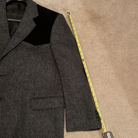 NWOT Bar WS Western Country Blazer Elbow Patch Black /Gray Cowboy Jacket Size 46